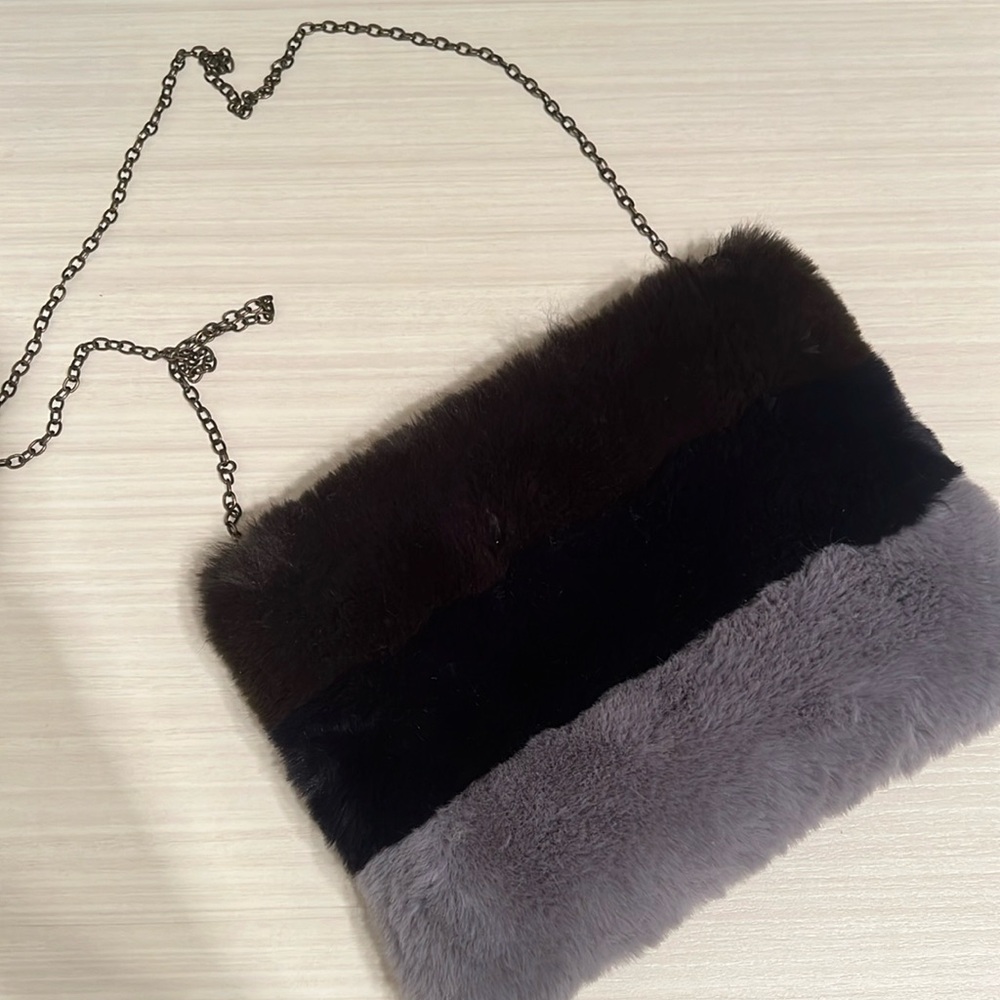 Faux fur clutch